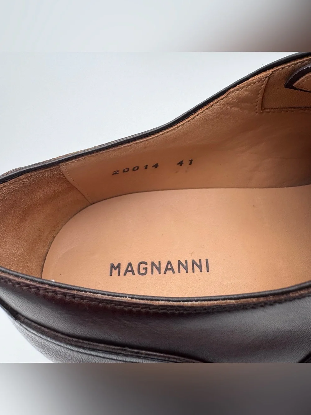 Magnanni Arcade Tabaco Leather Cap Toe Oxford Shoes Men EU 41 US 8 Made In Spain